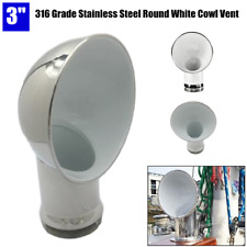 Us 3inch Marine Boat Round White Cowl Vent Air Vent 316 Grade Stainless Steel1