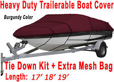 17 18 19 Stratos Bass Trailerable Boat Cover Burgundy Color Bstb3121r