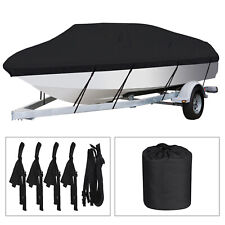 Heavy Duty 600d Waterproof Boat Cover Trailerable Fit V-hull Runabout Boat