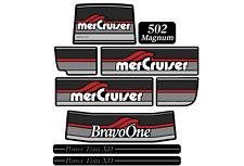 1986-1998 Mercury Mercruiser Bravo One Sticker Decal Set 502 Magnum Trim Gray