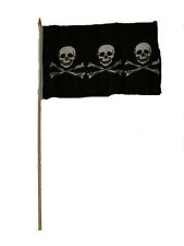 12x18 12x18 Jolly Roger Pirate Chris Condent Real Skulls Stick Flag Staff