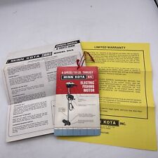 Vtg 1977 Minn-kota Electric Fishing Motor 65a Tag Manual Parts Guide Warranty