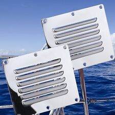Pair Rectangle Louvered Vent Stainless Steel Marine Boat Vent 5 4-12