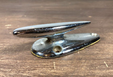 Vintage 1950s 60s Mini Bow Boat Cleat 3.5 Chrome Streamlined Marine Brass