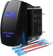 Blue Led Light Bar Laser Toggle Rocker Switch On-off 5pin For Atv Utv Car Boat