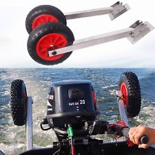 Stainless Steel Inflatable Boat Transom Launching Dolly Wheels Angle Adjustable