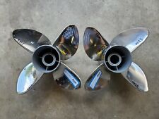 Pair Of 4 Blade 15 X 20p Evinrude Johnson Brp Ss Propellers Tbx P5199 P5200