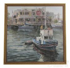 F59412ec B. Gregory Artist Signed Monterey Boat Oil Painting On Canvas