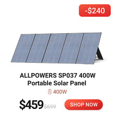 Allpowers Sp037 400w Portable Foldable Solar Panel Kits Waterproof For Generator