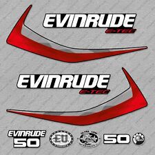 Evinrude 50 Hp Etec 2015-2016 Outboard Engine Decals Sticker Set Graphite Cowl
