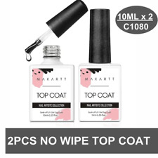 Makartt No Wipe Base Top Coat - 2 X 10ml Nail Gel Polish Manicure Pedicure Set