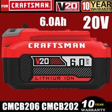 20volt Max 6.0ah For Craftsman V20 Li-ion Battery Cmcb206 Cmcb204 Cmcb202 20volt