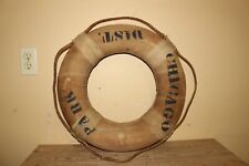 Antique Vintage Early 1900s Chicago Park District Life Preserver Ring Bouy Boat