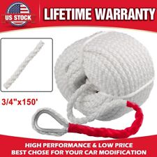 Twisted Three Strand Anchor Rope 150 Feet By 3-4 Inch Double Nylon Braided Dock