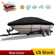 Waterproof Heavy Duty Boat Cover Fit V-hull Tri-hull Runabout Boat 17ft-19ft