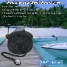 38x150ft Anchor Rope Double Braided Nylon Boat Anchor Line Wstainless Thimble