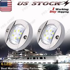 2pcs Marine Boat Led Deck Lights Waterproof Round White Stern Transom Light 12v