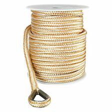 12inch 200 Double Braid Nylon Rope Anchor Line W Stainless Thimble Whitegold