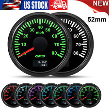 52mm Gps Speedometer Odometer Gauge 80mph 7colors Led For Car Boat Motorcycle Us