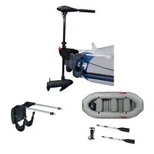 Intex 12 Volt 8 Speed Trolling Motor Mount Kit And 4-person Boat And Oars Set