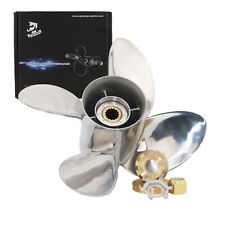 4 Blades 13 X 19 Stainless Steel Propeller For Mercury Outboard Engine 40-140 Hp