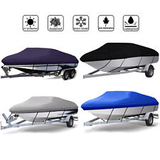 Waterproof Trailerable Runabout Boat Cover Fit V-hull Tri-hull Fishing Bass Boat