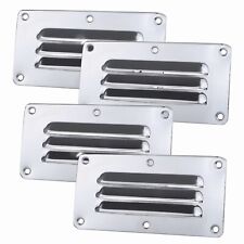 4x Stainless Steel 5 Boat Louvered Vent Air Grill Cover Louver Ventilation