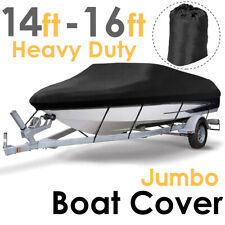 Waterproof 14 15 16ft Boat Cover Bass Trailerable V-hull Fish Runabouts Outdoor