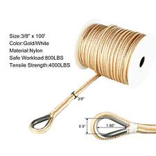 38x 100 Double Braid Nylon Rope Anchor Line With Stainless Thimble Whitegold
