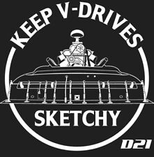 D21 Sketchy T-shirt V Drive Artwork Art Casale Drag Boat Hydro Flatbottom