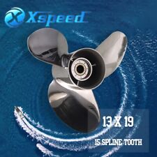 13 X19 Stainless Steel Boat Prop For Suzuki 70-140hp Engine 15 Spline Toothrh