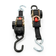 Ratchet Tie Down Pair Anchor Retractable Transom Trailer Boat Hook Strap 2 Pack