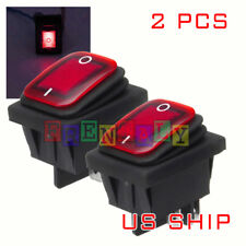2x K2 Red Led 4pin Waterproof 12v 20a Bar Rocker Toggle Switch Led Light Car