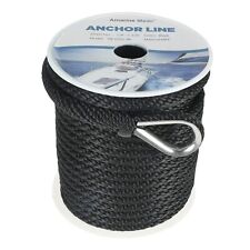 38 Inch 100ft Premium Solid Braid Mfp Boat Anchor Ropeline With Thimble Black