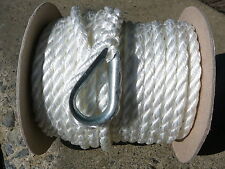 New 38 X 100 Twisted Nylon Anchor Line White