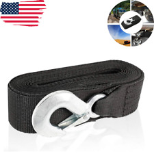 Boat Winch Strap With Hook 2 X 20ft 10000lb Maximum Break Pull Safety Black New