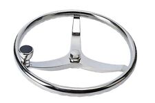 Boat Stainless Steel Steering Wheel 3 Spoke 13-12 Dia For Teleflex Cable Helm