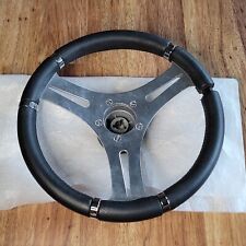 Victor Marine Steering Wheel Boat With Hubbase Stainless And Black Vinyl