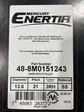 New Mercury Enertia 13.6x21p Stainless 3 Blade Rh Propeller P 84-8m0151243
