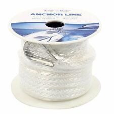 38 Inch 50 Ft Anchor Line Premium Solid Braid Nylon Rope Thimble Boat Dock Line