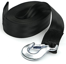 Boat Winch Strap With Hook 2 X 20ft 10000lb Maximum Break Pull Safety Black New