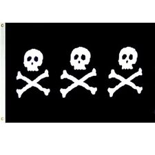 3x5 Jolly Roger Pirate Chris Christopher Condent 3 Skulls Flag 3x5 Banner
