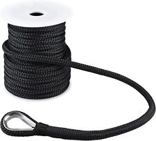 38 X 100 Ft Double Braid Nylon Anchor Line Anchor Rope Marine Rope Black