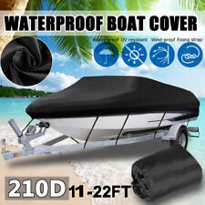 Waterproof Heavy Duty Trailerable Boat Cover Fishing V-hull Tri-hull Runabout