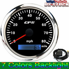 85mm Boat Gps Speedometer 0-80 Mph Odometer Gauge 7 Color Led For Car Motorcycle