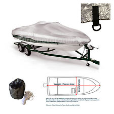 14 - 16 V-hull Fishing Ski Storage Mooring Boat Cover Silver