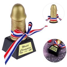 Us 1pc Creative Novelty Golden Trophy Party Funny Prop Plastic Gift