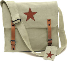 Khaki Vintage Canvas Medic Red Star Military Shoulder Bag