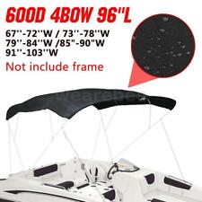 4 Bow Boat Bimini Top Replacement Canvas Cover W Zippered Pockets No Frame Black