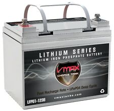 Vmax Lfpu1-1230 12v 30ah Lithium Marine Battery With Bms For 30lb Trolling Motor
